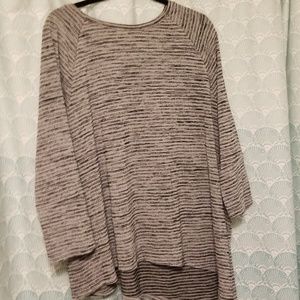 Like new Asymmetrical grey/black stripe tunic top